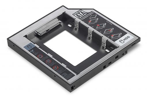 SSD/HDD Einbaurahmen für den CD/DVD/Blu-ray Laufwerksschacht, SATA auf SATA III, 12,7 mm Bauhöhe 